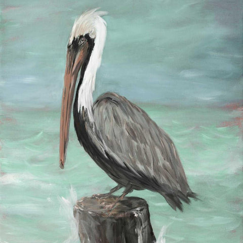 Pelican Way I White Modern Wood Framed Art Print by DeRice, Julie