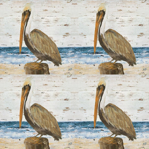 Pelican Square-4 Up Black Ornate Wood Framed Art Print with Double Matting by DeRice, Julie