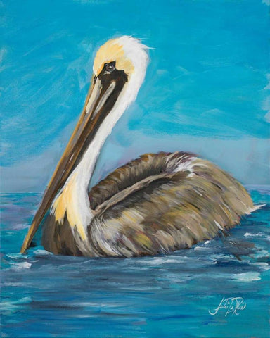 Pelican Way II White Modern Wood Framed Art Print with Double Matting by DeRice, Julie