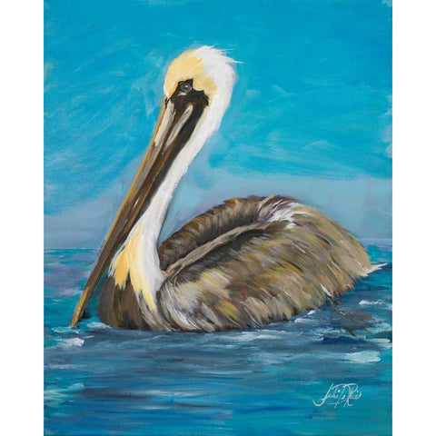 Pelican Way II White Modern Wood Framed Art Print by DeRice, Julie