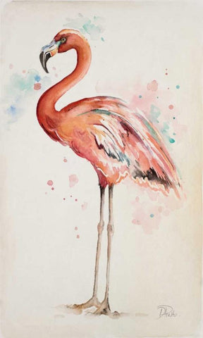 Flamingo I Black Ornate Wood Framed Art Print with Double Matting by Pinto, Patricia