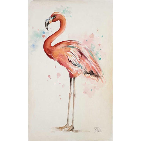 Flamingo I Black Modern Wood Framed Art Print by Pinto, Patricia