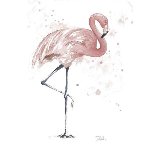 Flamingo Stand II Gold Ornate Wood Framed Art Print with Double Matting by Pinto, Patricia