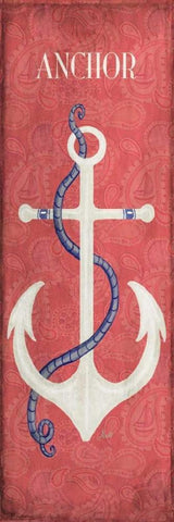 Oars and Anchors I White Modern Wood Framed Art Print with Double Matting by Metz, Andi