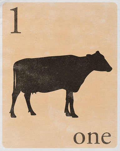 Count by Farm Animals I Black Ornate Wood Framed Art Print with Double Matting by SD Graphics Studio