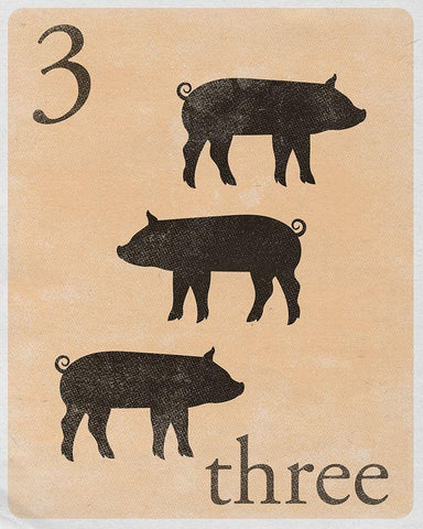 Count by Farm Animals III Black Ornate Wood Framed Art Print with Double Matting by SD Graphics Studio