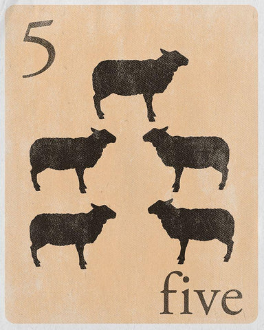 Count by Farm Animals V Black Ornate Wood Framed Art Print with Double Matting by SD Graphics Studio