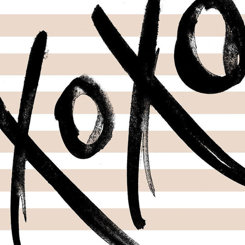 Neutral Glam XOXO Black Modern Wood Framed Art Print with Double Matting by SD Graphics Studio