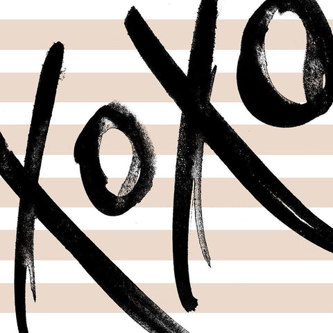Neutral Glam XOXO White Modern Wood Framed Art Print with Double Matting by SD Graphics Studio