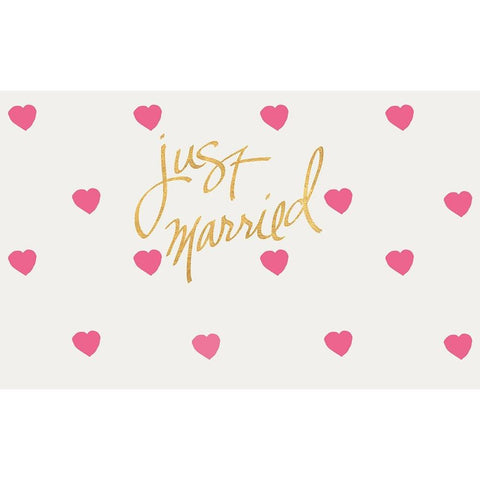 Just Married Black Modern Wood Framed Art Print with Double Matting by SD Graphics Studio