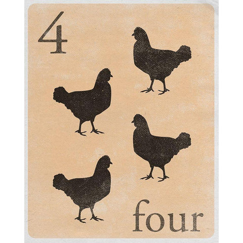 Count by Farm Animals IV White Modern Wood Framed Art Print by SD Graphics Studio