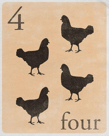 Count by Farm Animals IV White Modern Wood Framed Art Print with Double Matting by SD Graphics Studio