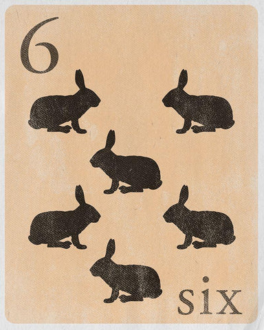 Count by Farm Animals VI White Modern Wood Framed Art Print with Double Matting by SD Graphics Studio