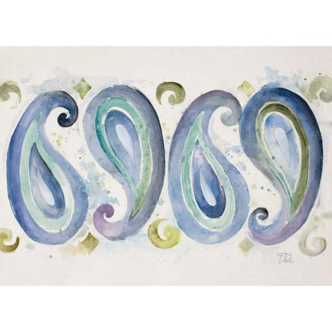 Paisley Design White Modern Wood Framed Art Print by Pinto, Patricia