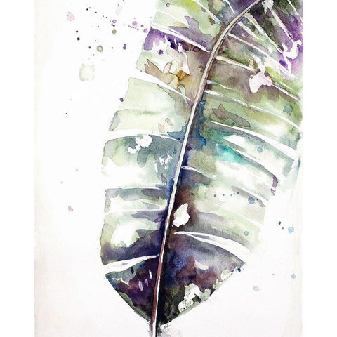 Watercolor Plantain Leaves with Purple II Gold Ornate Wood Framed Art Print with Double Matting by Pinto, Patricia