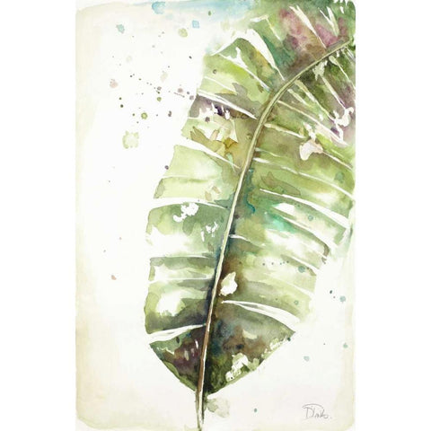 Watercolor Plantain Leaves II Black Modern Wood Framed Art Print by Pinto, Patricia