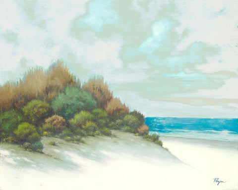 Seashore I White Modern Wood Framed Art Print with Double Matting by Rhyan, Vivien