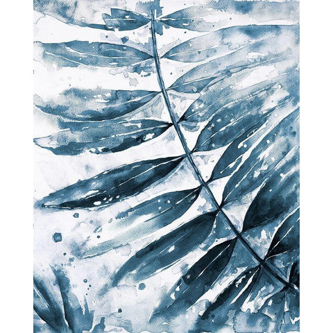 Blue Jungle Leaf II Black Modern Wood Framed Art Print by Pinto, Patricia