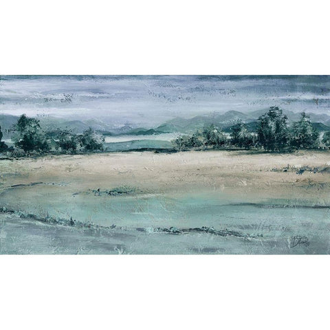 The Blue Forest Rectangle Black Modern Wood Framed Art Print with Double Matting by Pinto, Patricia