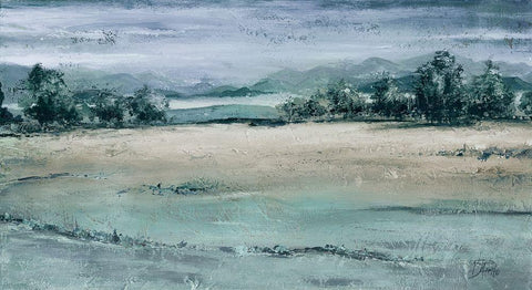 The Blue Forest Rectangle White Modern Wood Framed Art Print with Double Matting by Pinto, Patricia