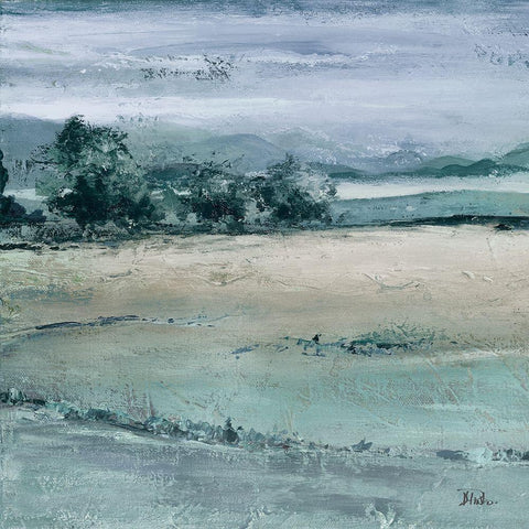 The Blue Forest Square I Gold Ornate Wood Framed Art Print with Double Matting by Pinto, Patricia