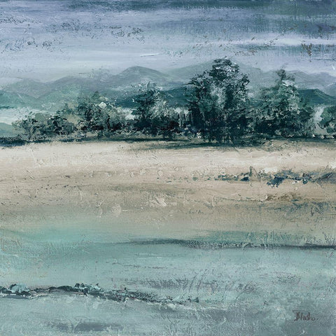 The Blue Forest Square II Black Ornate Wood Framed Art Print with Double Matting by Pinto, Patricia