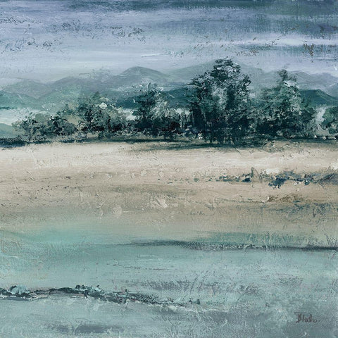 The Blue Forest Square II Gold Ornate Wood Framed Art Print with Double Matting by Pinto, Patricia