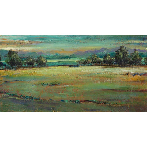 The Green Forest Black Modern Wood Framed Art Print by Pinto, Patricia