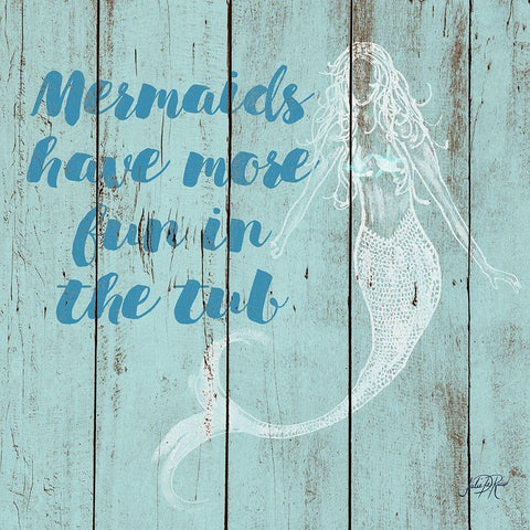 Mermaid Saying I White Modern Wood Framed Art Print with Double Matting by DeRice, Julie