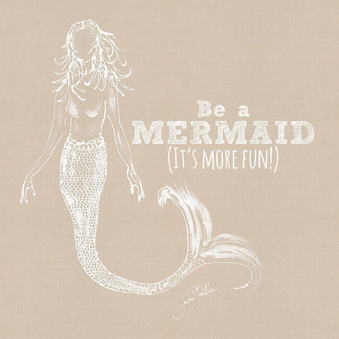 Be A Mermaid Black Modern Wood Framed Art Print with Double Matting by DeRice, Julie