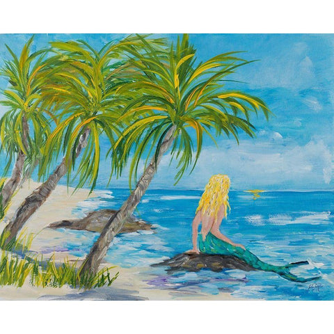 Mermaid Beach Gold Ornate Wood Framed Art Print with Double Matting by DeRice, Julie
