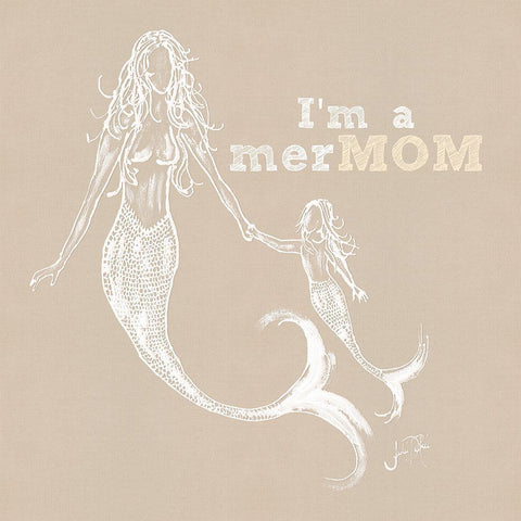 Im A Mermom Black Modern Wood Framed Art Print with Double Matting by DeRice, Julie