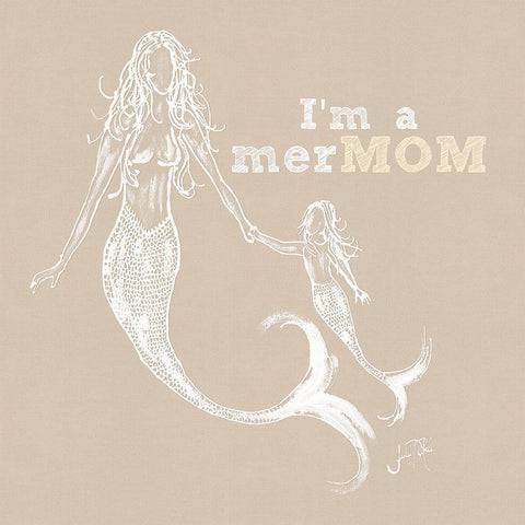 Im A Mermom White Modern Wood Framed Art Print with Double Matting by DeRice, Julie