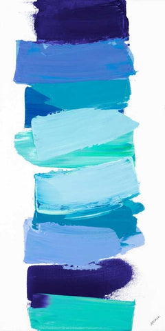 Ocean Blues White Modern Wood Framed Art Print with Double Matting by Coolick, Ann Marie