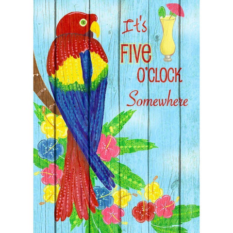 Parrot Party I Gold Ornate Wood Framed Art Print with Double Matting by Metz, Andi