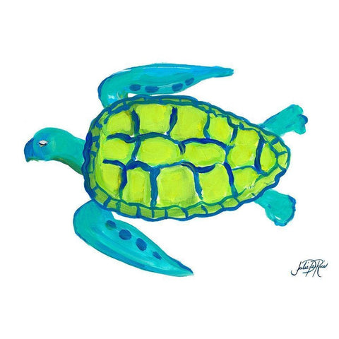 Sea Turtle I Gold Ornate Wood Framed Art Print with Double Matting by DeRice, Julie