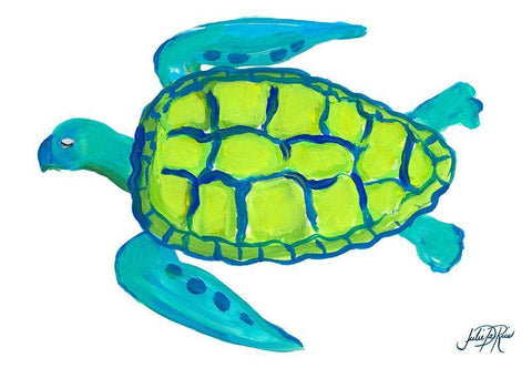 Sea Turtle I Black Ornate Wood Framed Art Print with Double Matting by DeRice, Julie