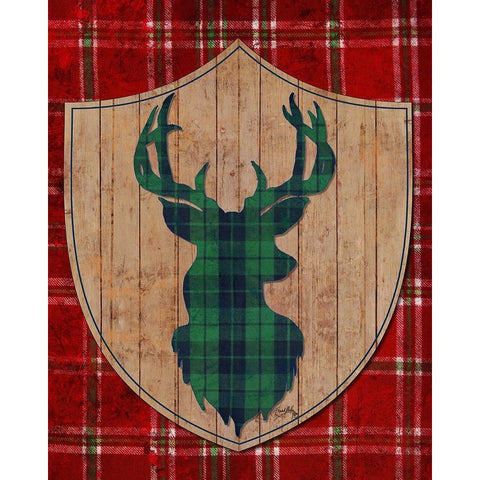 Tartan Shield on Plaid I Black Modern Wood Framed Art Print by Medley, Elizabeth