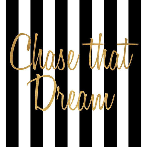Chase That Dream Stripes White Modern Wood Framed Art Print with Double Matting by SD Graphics Studio