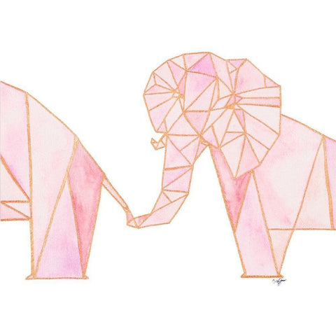 Follow The Elephant Black Modern Wood Framed Art Print by James, Nola