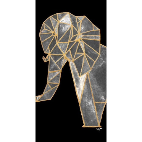 Bright Tri Origami I Gold Ornate Wood Framed Art Print with Double Matting by James, Nola