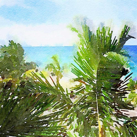Watercolor Vero Beach Gold Ornate Wood Framed Art Print with Double Matting by James, Nola