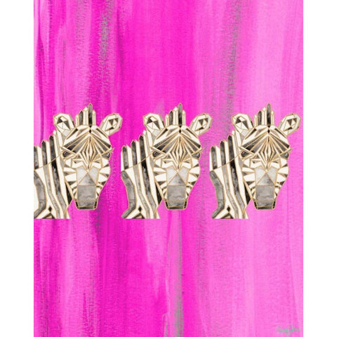 Bright Tri Origami III Gold Ornate Wood Framed Art Print with Double Matting by James, Nola