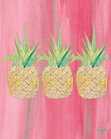 Bright Tri Origami II White Modern Wood Framed Art Print with Double Matting by James, Nola