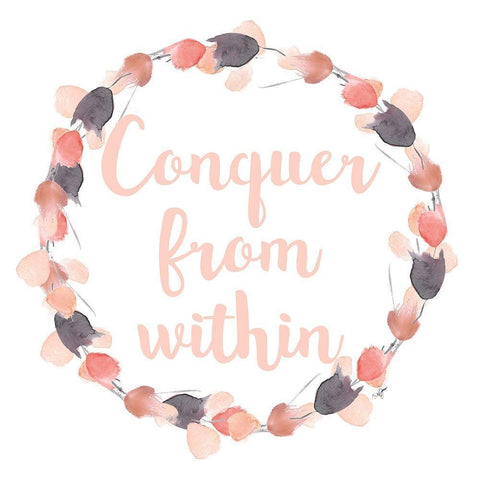 Conquer from Within Black Ornate Wood Framed Art Print with Double Matting by James, Nola