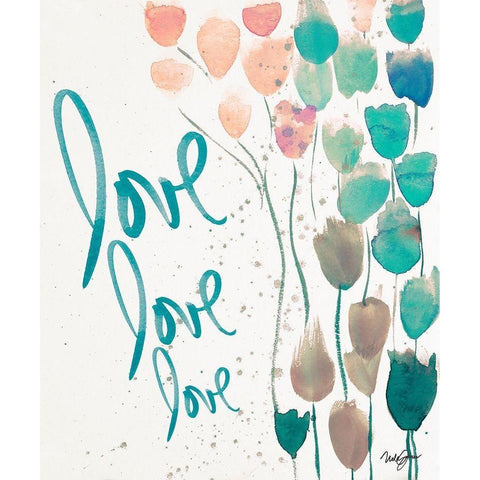 Ballooned Love Gold Ornate Wood Framed Art Print with Double Matting by James, Nola