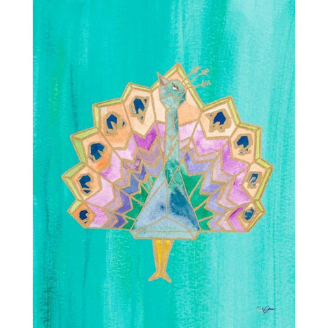 Bright Origami IV Black Modern Wood Framed Art Print with Double Matting by James, Nola