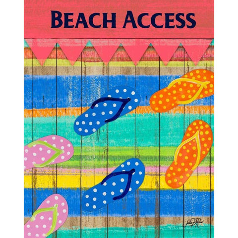 Colorful Beach Access Black Modern Wood Framed Art Print by DeRice, Julie