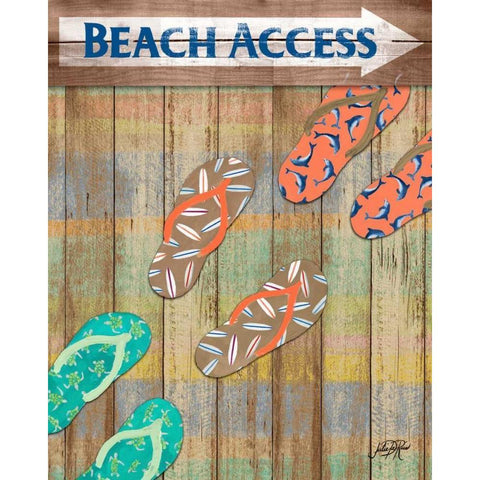 Woody Beach Access White Modern Wood Framed Art Print by DeRice, Julie