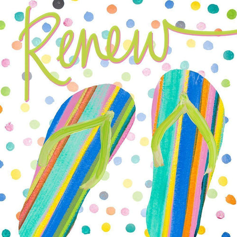 Flip Flop Retreat II Black Modern Wood Framed Art Print by DeRice, Julie